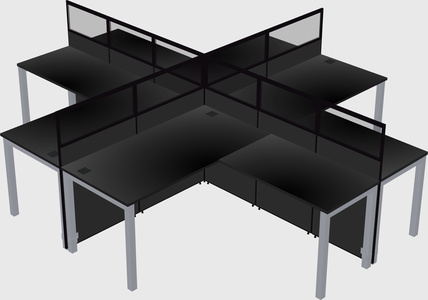 Shared l-shaped cubicles