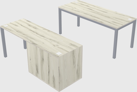 Parallel desk + file cabinet