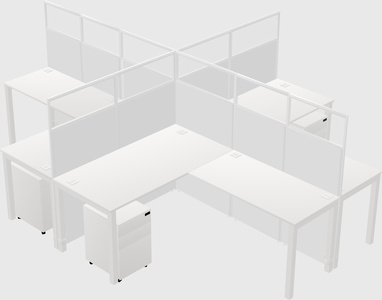 Shared l-shaped cubicles