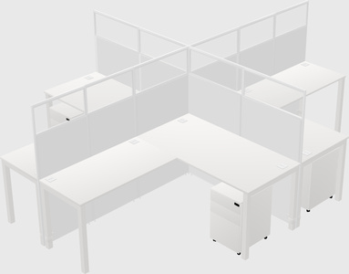 Shared l-shaped cubicles