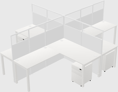 Shared l-shaped cubicles