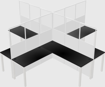 Shared l-shaped cubicles