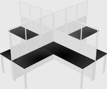 Shared l-shaped cubicles