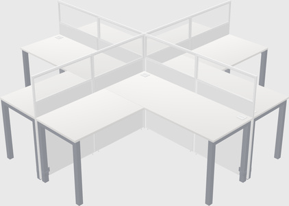 Shared l-shaped cubicles