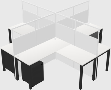 Shared l-shaped cubicles