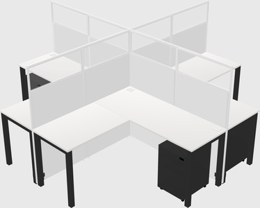 Shared l-shaped cubicles