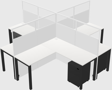 Shared l-shaped cubicles