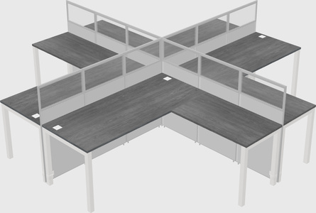 Shared l-shaped cubicles