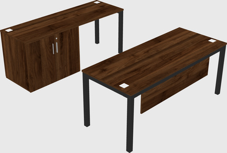 Parallel desk + cabinet