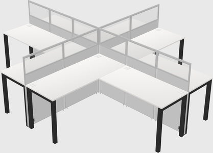 Shared l-shaped cubicles