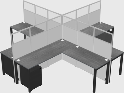 Shared l-shaped cubicles