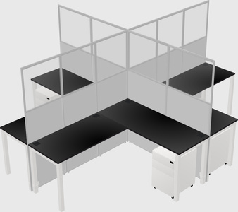 Shared l-shaped cubicles