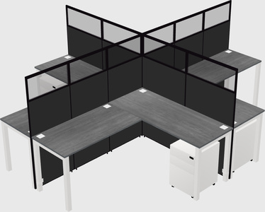 Shared l-shaped cubicles