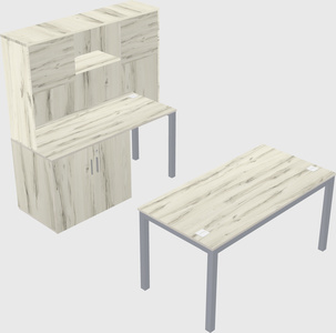 Parallel desk + cabinet