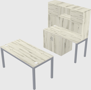 Parallel desk + cabinet