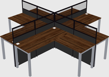 Shared l-shaped cubicles