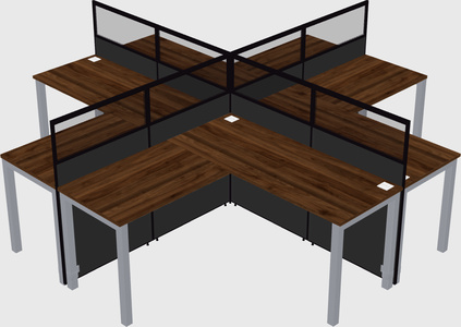 Shared l-shaped cubicles
