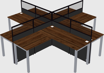 Shared l-shaped cubicles