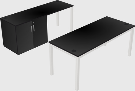Parallel desk + cabinet