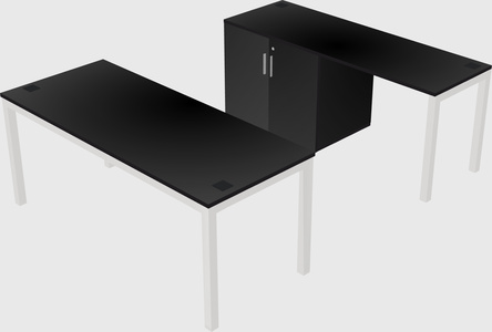 Parallel desk + cabinet