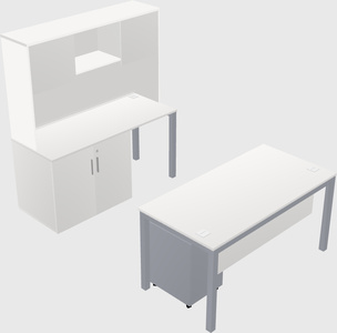 Parallel desk + cabinet