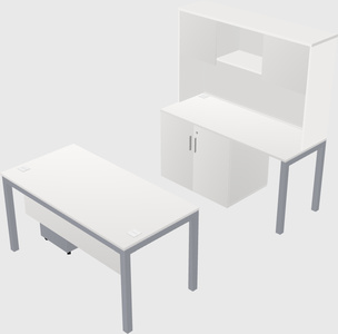Parallel desk + cabinet