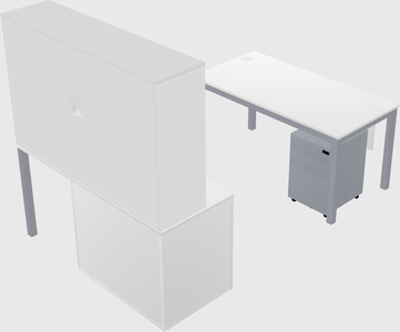 Parallel desk + cabinet