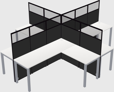 Shared l-shaped cubicles