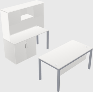 Parallel desk + cabinet