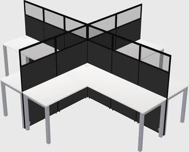 Shared l-shaped cubicles