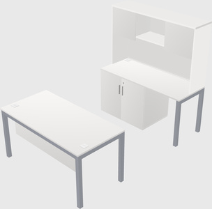 Parallel desk + cabinet