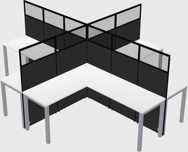Shared l-shaped cubicles