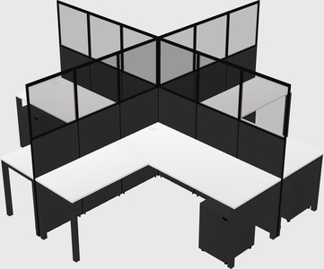Shared l-shaped cubicles
