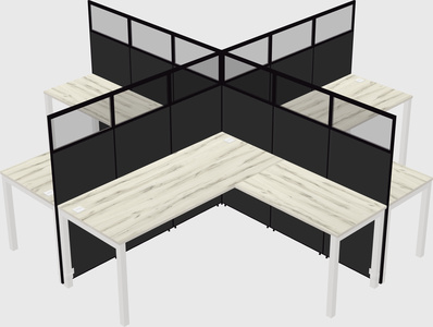 Shared l-shaped cubicles