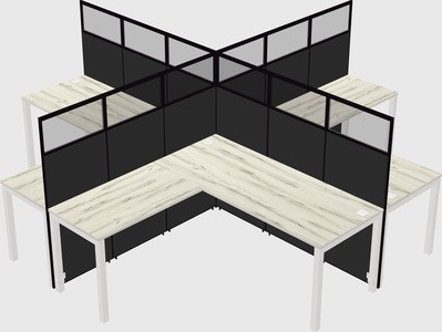 Shared l-shaped cubicles