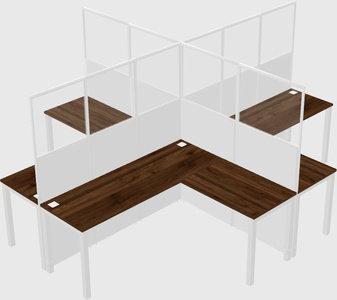 Shared l-shaped cubicles