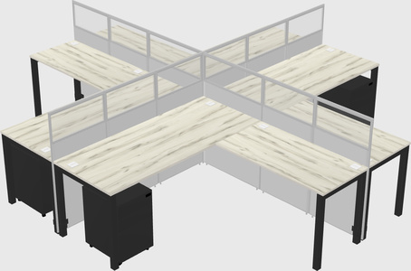 Shared l-shaped cubicles