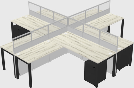 Shared l-shaped cubicles