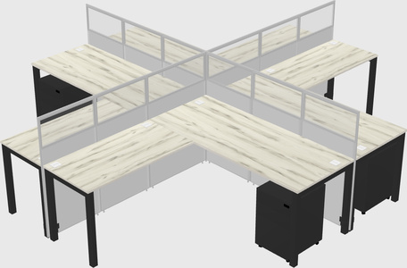 Shared l-shaped cubicles