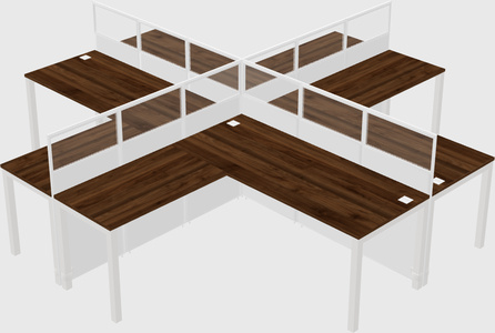 Shared l-shaped cubicles