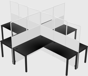 Shared l-shaped cubicles