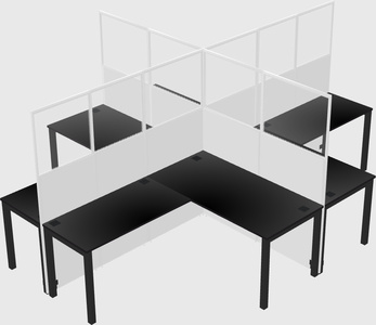 Shared l-shaped cubicles