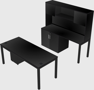 Parallel desk + cabinet