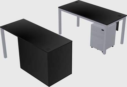 Parallel desk + cabinet
