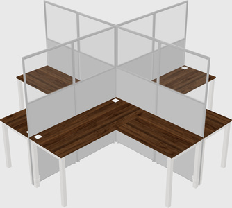 Shared l-shaped cubicles