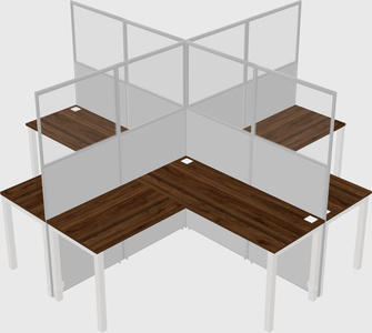 Shared l-shaped cubicles