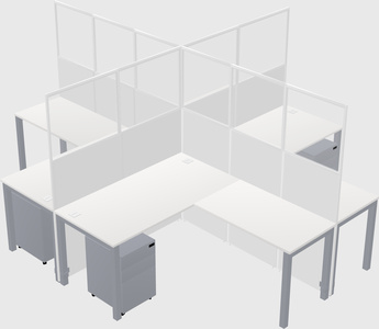 Shared l-shaped cubicles