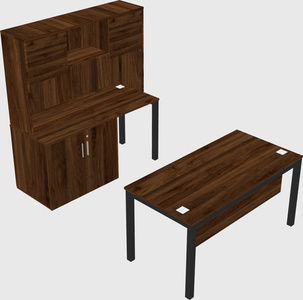 Parallel desk + cabinet