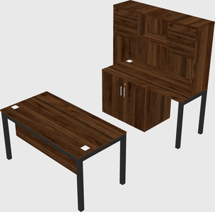 Parallel desk + cabinet