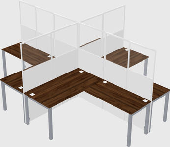 Shared l-shaped cubicles